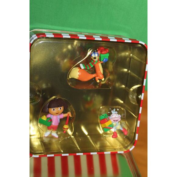 Nickelodeon Carlton Cards Dora The Explorer Friends Ornament Trio Set In Tin Box - Picture 4 of 4